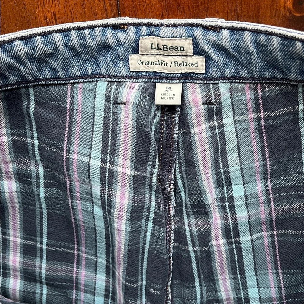 VTG LL Bean Flannel Lined Original Fit/Relaxed Jeans Size 14 - Picture 2 of 12